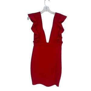 Boohoo Scarlet Ruffle Sleeve Mini Dress